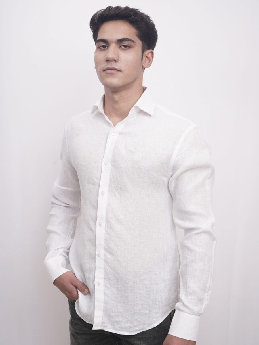 Imperial Linen Shirt for Men - White - Image 4