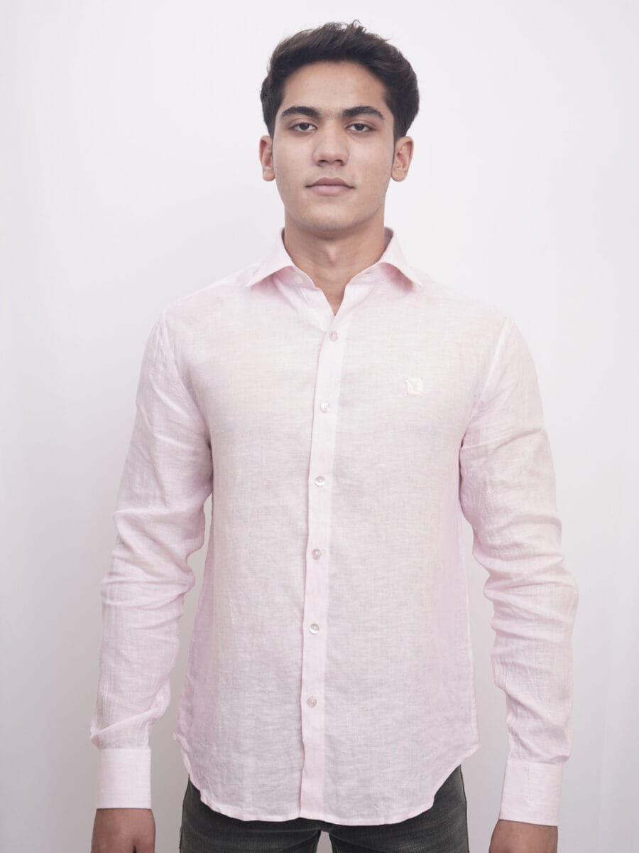 Imperial Linen Shirt for Men - Light Pink