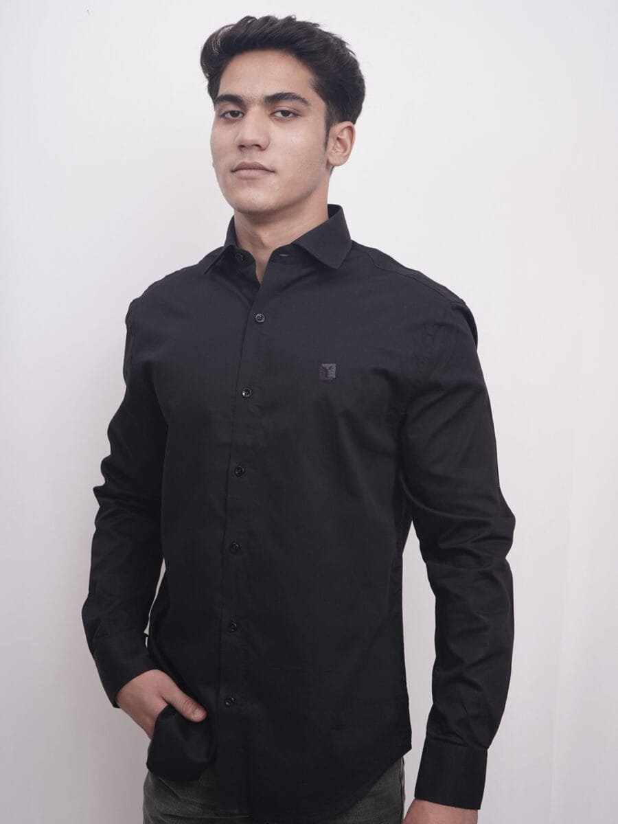 Authentic Natural Cotton Shirt for Men - Black - Image 4