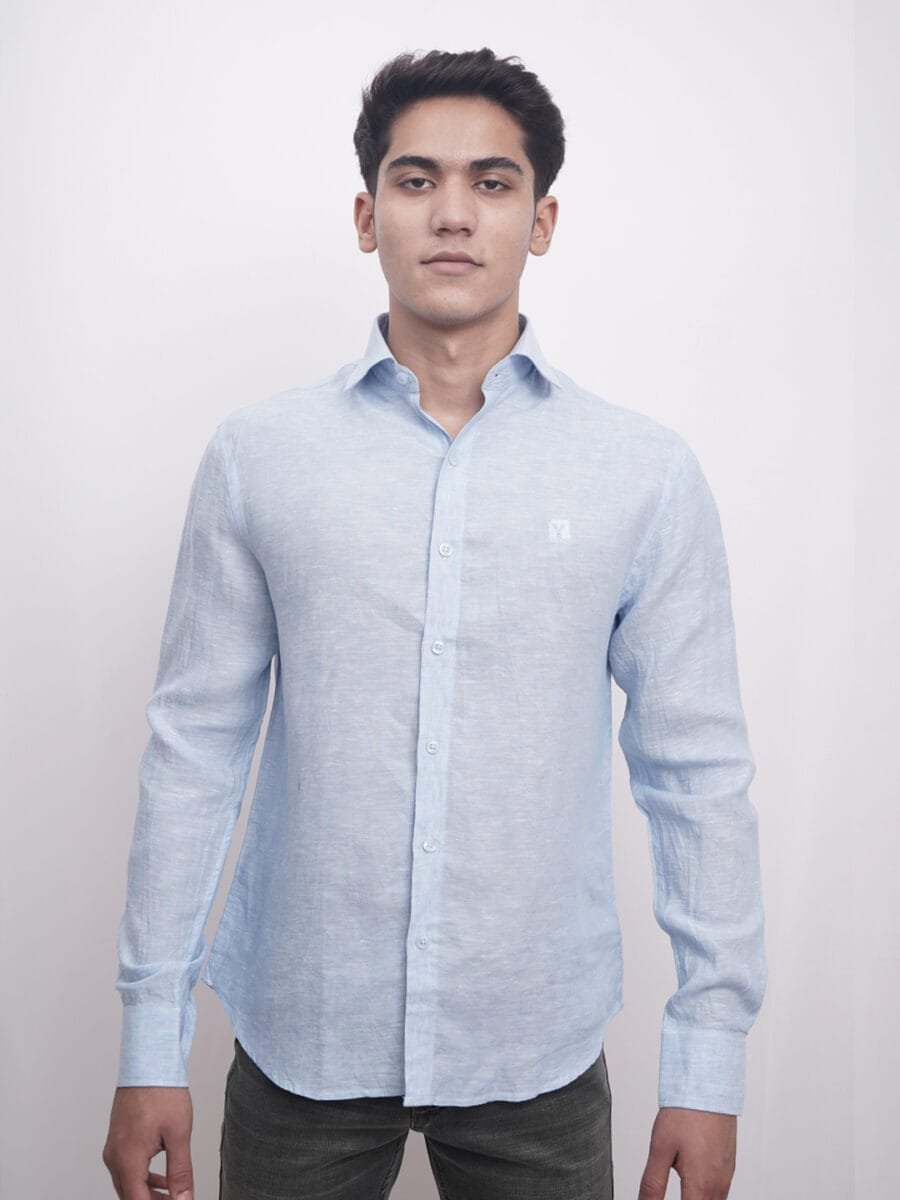 Imperial Linen Shirt for Men - Light Blue