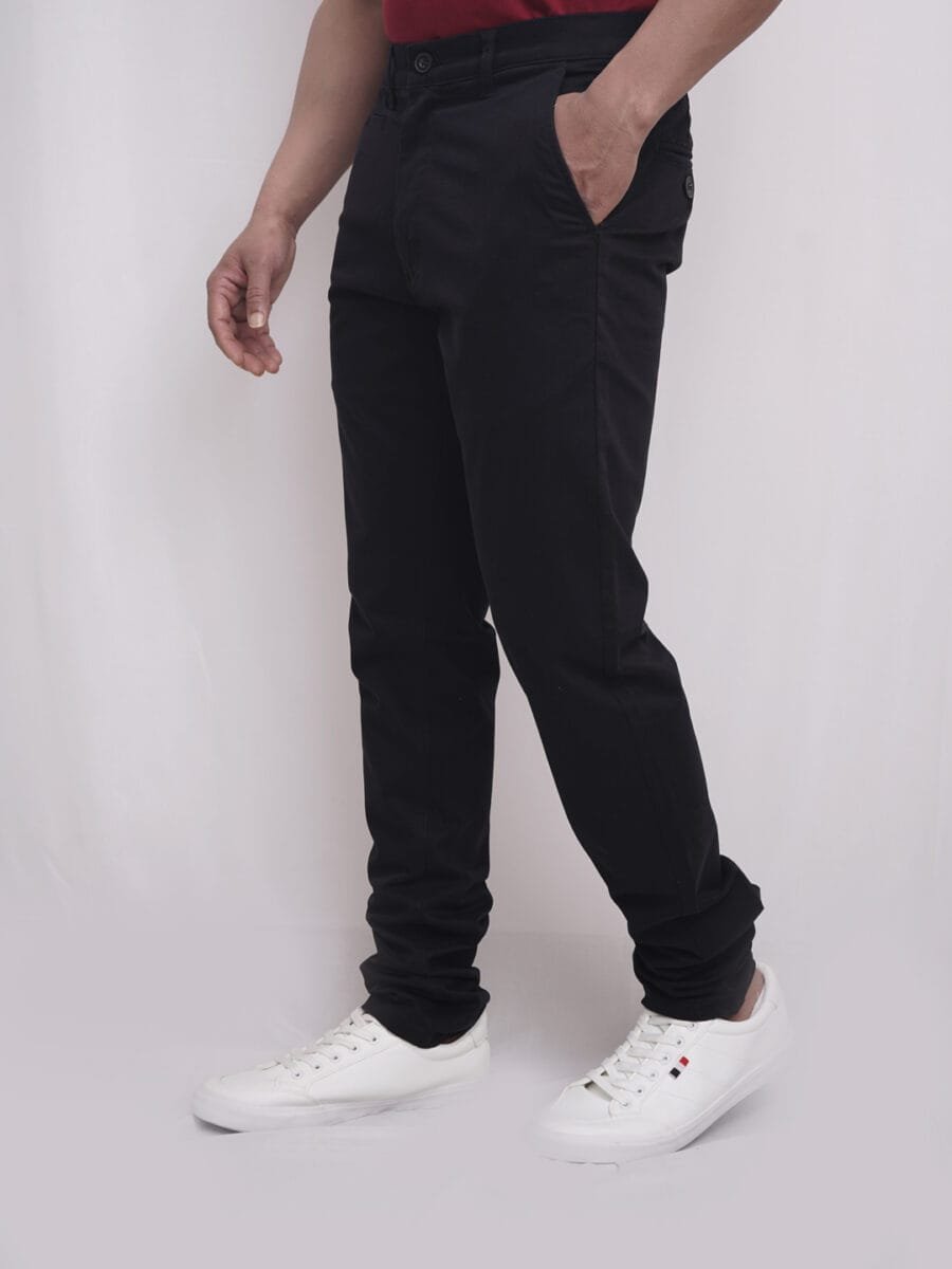 Luxury Elegant Cotton Pant for Men - Black - Image 2