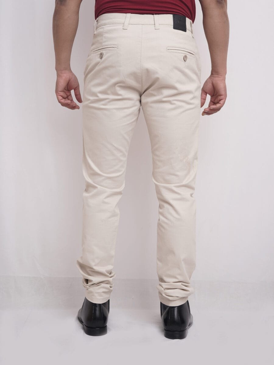 Luxury Elegant Cotton Pant for Men - Cream - Image 3