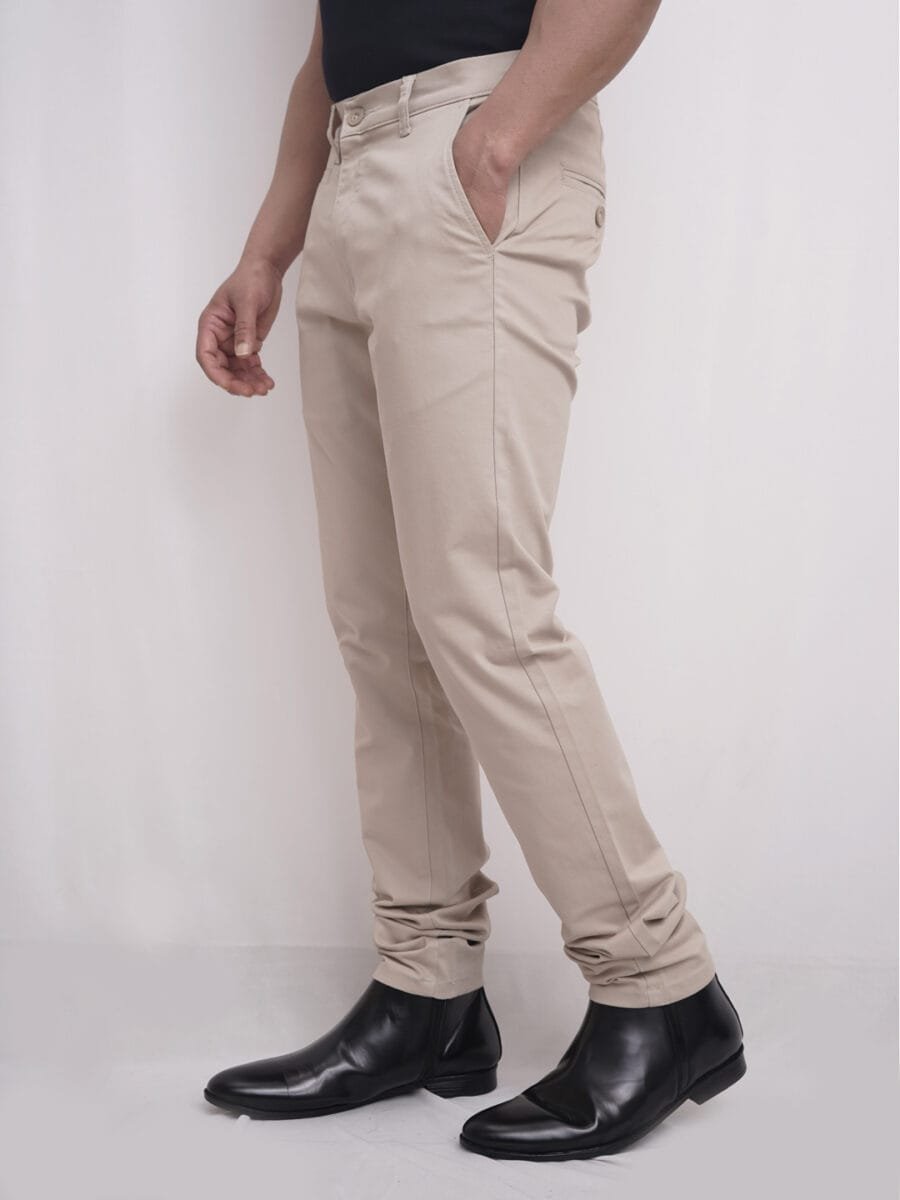 Luxury Elegant Cotton Pant for Men - Light Coffee - Image 2