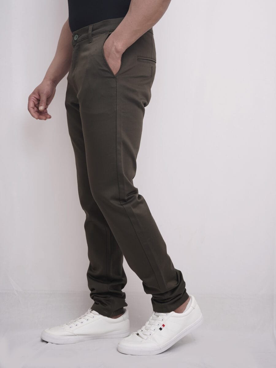 Vintage Vibes Comfort Cotton Pant for Men - Military Green - Image 2