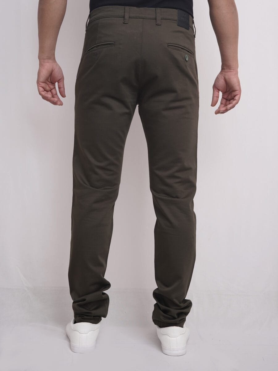 Vintage Vibes Comfort Cotton Pant for Men - Military Green - Image 3