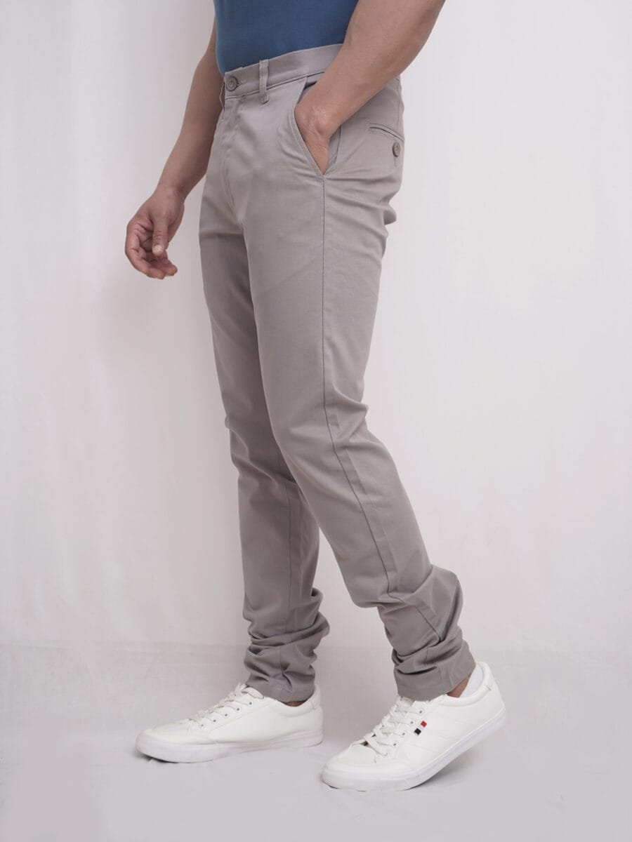 Luxury Elegant Cotton Pant for Men - Steel Grey - Image 2