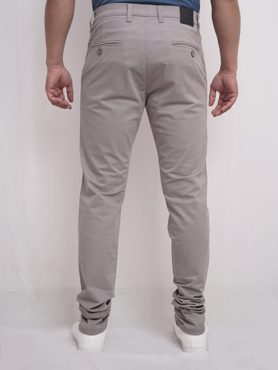 Luxury Elegant Cotton Pant for Men - Steel Grey - Image 3