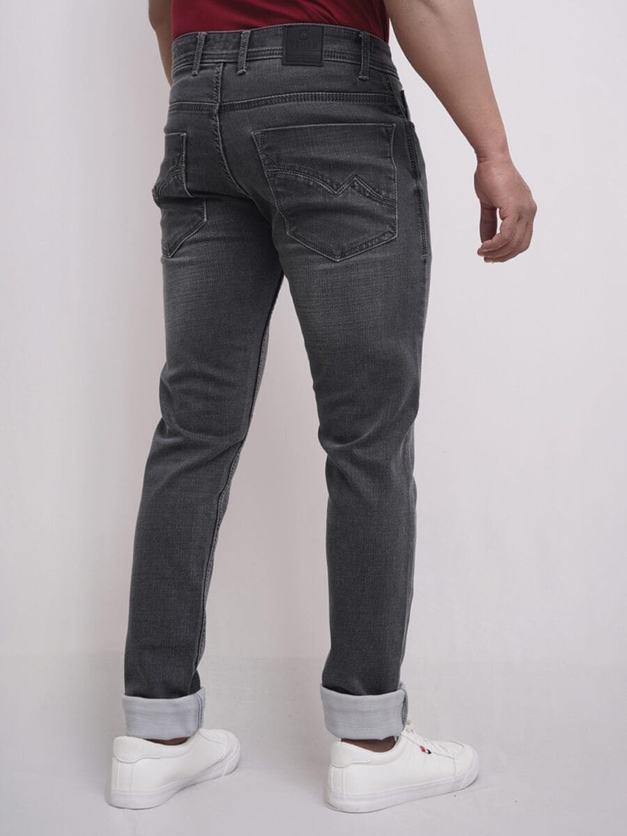 Vintage Vibes Denim Jeans for Men - Ash Black - Image 3