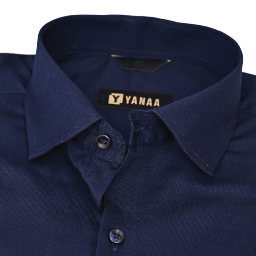 Authentic Natural Cotton Shirt for Men - Navy Blue - Image 5