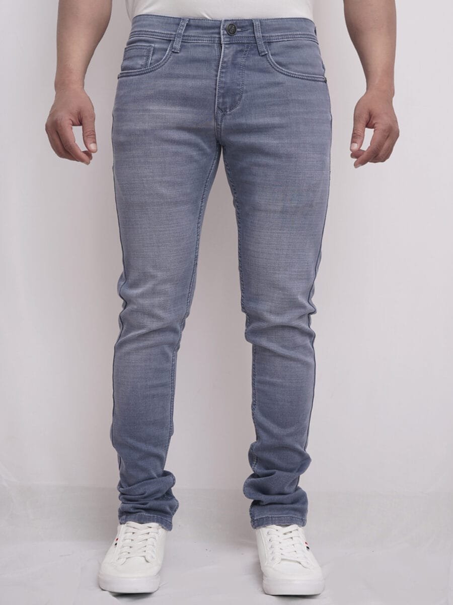 Vintage Vibes Denim Jeans for Men - Teal Blue - Image 5