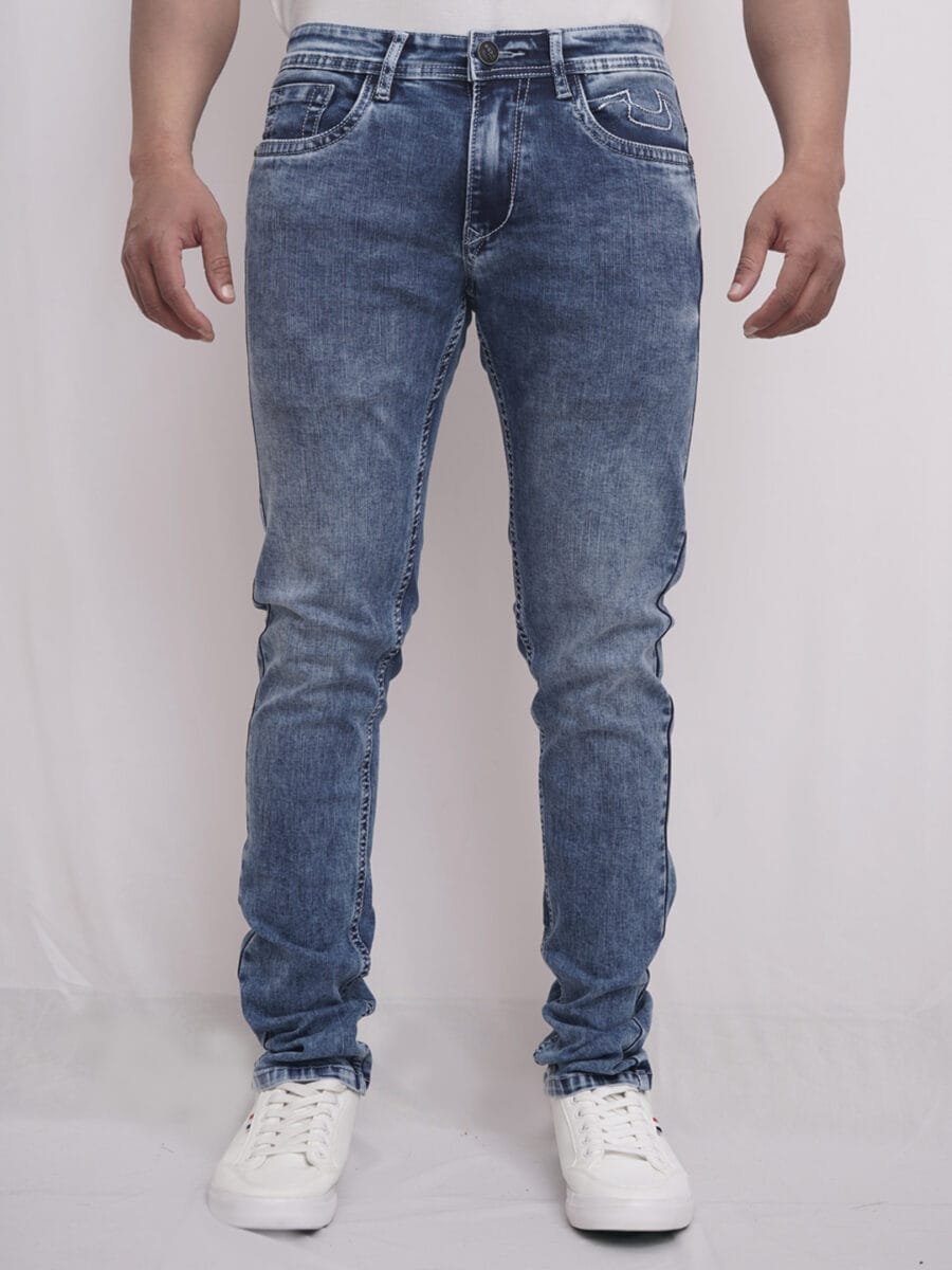 Premium Comfort Denim Jeans for Men  - Light Blue - Image 5