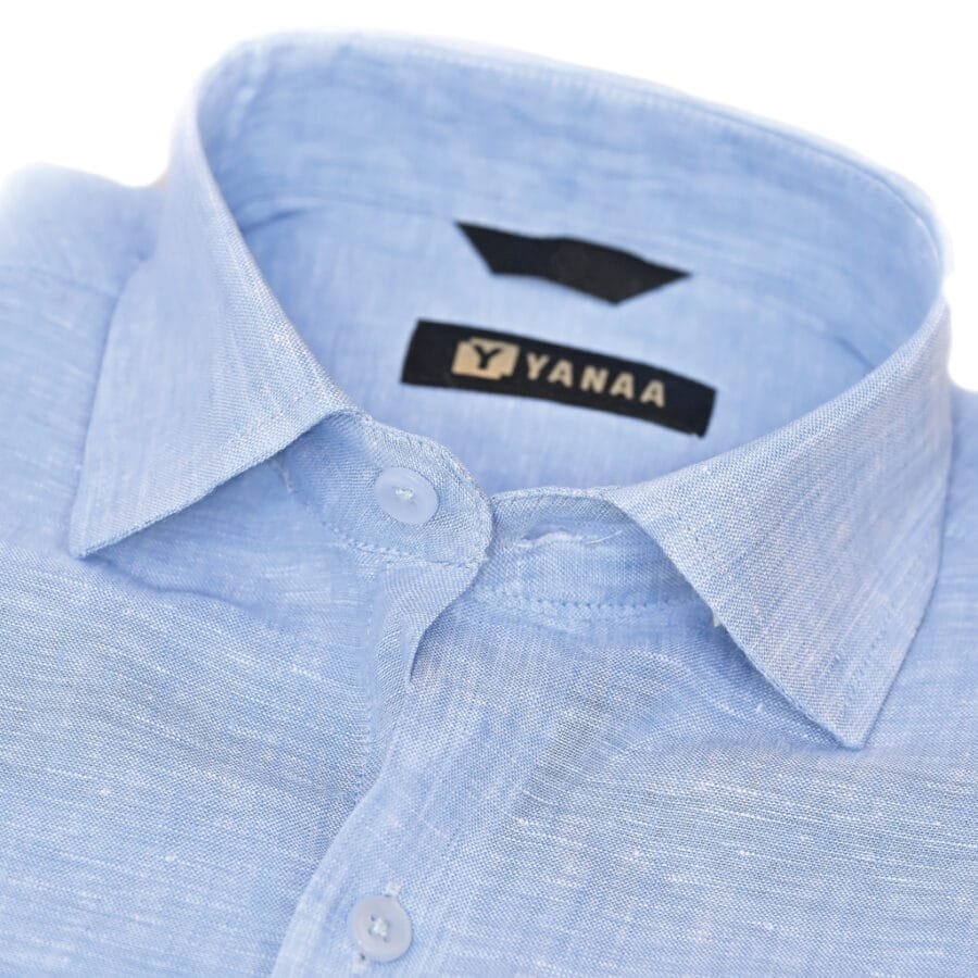 Imperial Linen Shirt for Men - Light Blue - Image 5