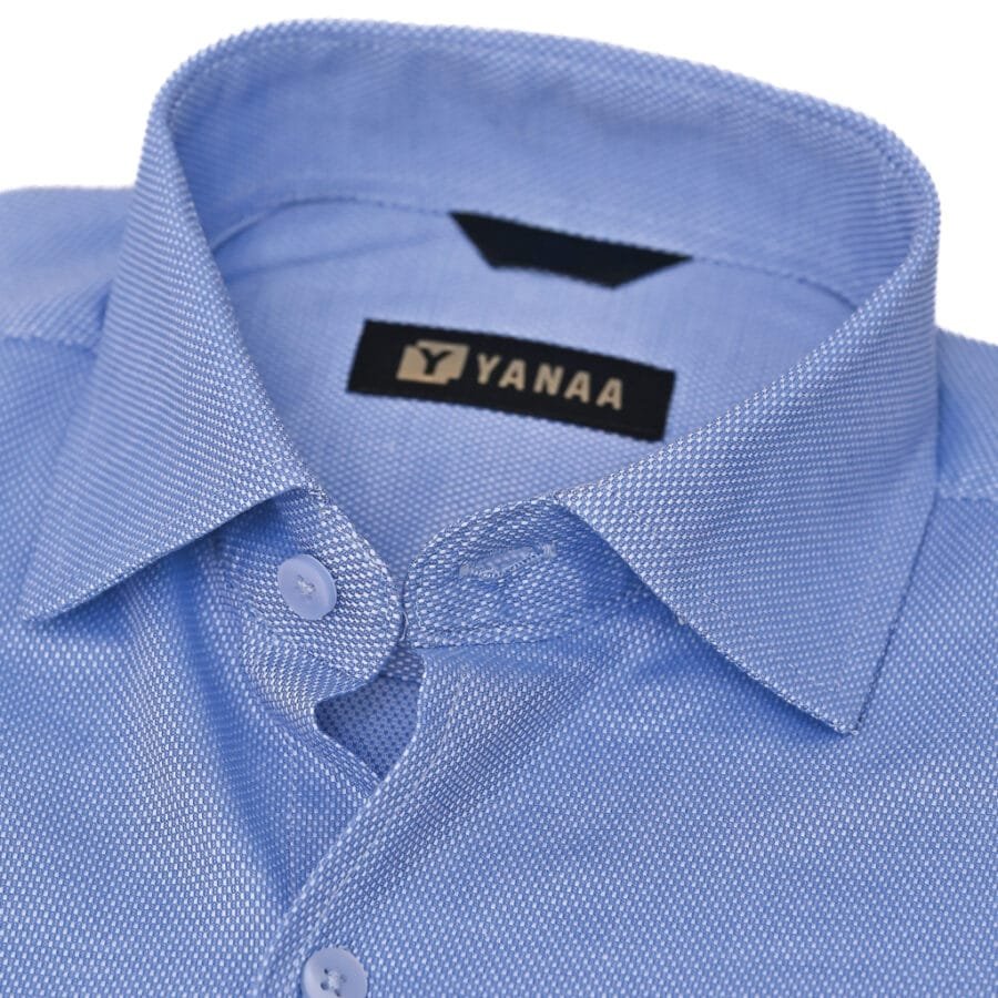 Royal Mulberry Cotton Shirt for Men - Light Blue (Small white dotted) - Image 5